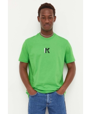 Karl Lagerfeld Jeans t-shirt bawełniany kolor zielony z nadrukiem