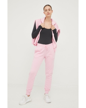 adidas spodnie dresowe damskie kolor różowy z nadrukiem