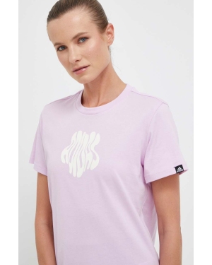 adidas t-shirt bawełniany kolor różowy
