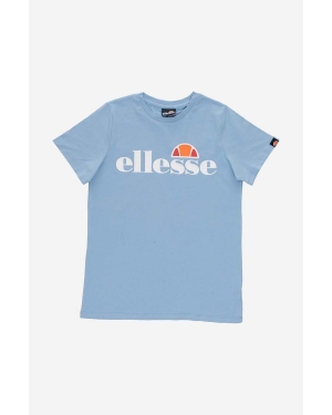 Ellesse t-shirt bawełniany dziecięcy kolor niebieski z nadrukiem