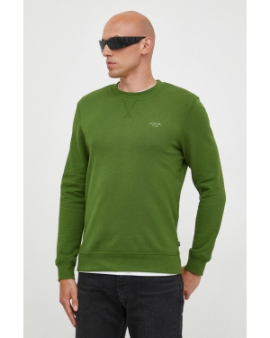 Joop! bluza bawełniana męska kolor zielony z nadrukiem