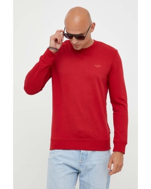 Joop! bluza bawełniana męska kolor czerwony z nadrukiem