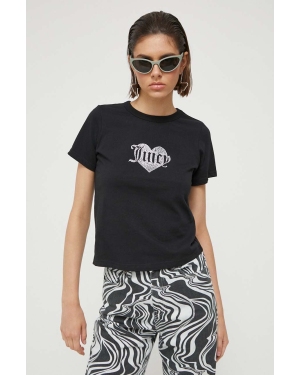 Juicy Couture t-shirt bawełniany Haylee kolor czarny