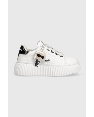 Karl Lagerfeld sneakersy skórzane KREEPER LO kolor biały KL42376N