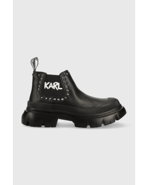Karl Lagerfeld botki TREKKA MAX damskie kolor czarny na platformie KL43531