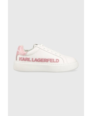 Karl Lagerfeld sneakersy skórzane MAXI KUP kolor biały KL62210