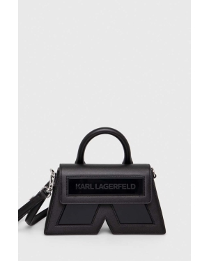 Karl Lagerfeld torebka skórzana ICON K CB LEATHER kolor czarny