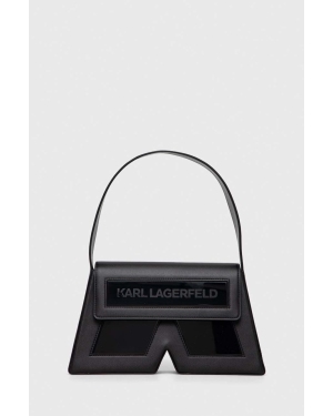 Karl Lagerfeld torebka skórzana ICON K SHB LEATHER kolor czarny