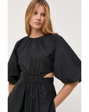Karl Lagerfeld sukienka bawełniana kolor czarny midi rozkloszowana