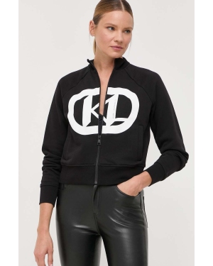 Karl Lagerfeld bluza damska kolor czarny z nadrukiem