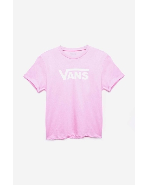 Vans t-shirt bawełniany dziecięcy kolor różowy z nadrukiem
