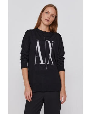 Armani Exchange sweter damski kolor czarny lekki