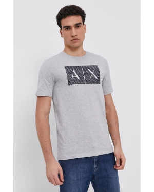 Armani Exchange t-shirt bawełniany kolor szary z nadrukiem 8NZTCK Z8H4Z NOS