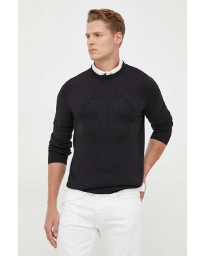 Armani Exchange sweter męski kolor czarny lekki