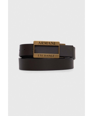 Armani Exchange pasek skórzany męski kolor czarny