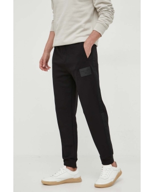 Armani Exchange spodnie dresowe bawełniane kolor czarny gładkie
