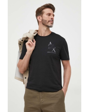 Armani Exchange t-shirt bawełniany męski kolor czarny z nadrukiem