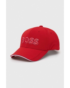 Boss Green czapka z daszkiem kolor czerwony z aplikacją 50496291