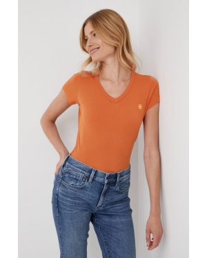 G-Star Raw t-shirt bawełniany kolor pomarańczowy