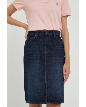 Lauren Ralph Lauren spódnica jeansowa kolor granatowy mini prosta