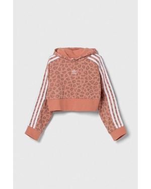 adidas Originals bluza dziecięca kolor różowy z kapturem wzorzysta