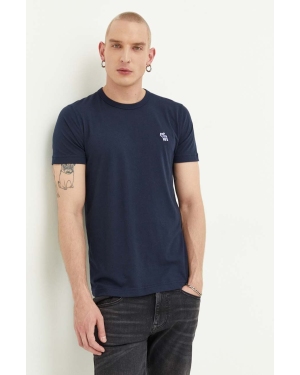 Abercrombie & Fitch t-shirt męski kolor granatowy gładki