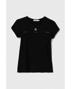 Calvin Klein Jeans t-shirt dziecięcy kolor czarny