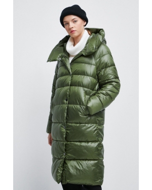 Medicine płaszcz damski kolor zielony zimowy