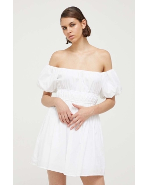 Hollister Co. sukienka bawełniana kolor biały mini rozkloszowana