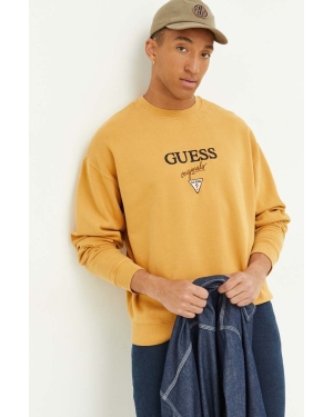 Guess Originals bluza kolor żółty z aplikacją