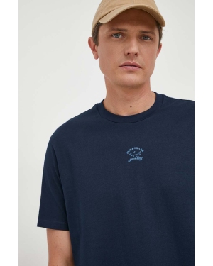 Paul&Shark t-shirt bawełniany kolor granatowy gładki