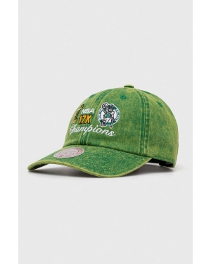 Mitchell&Ness czapka z daszkiem bawełniana Boston Celtics kolor zielony z aplikacją