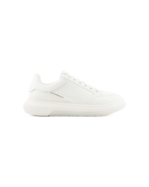 Emporio Armani sneakersy skórzane kolor biały X4X633 XM964 M801
