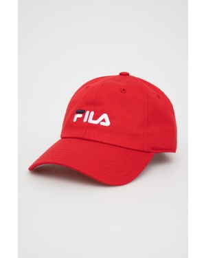Fila czapka kolor czerwony z aplikacją