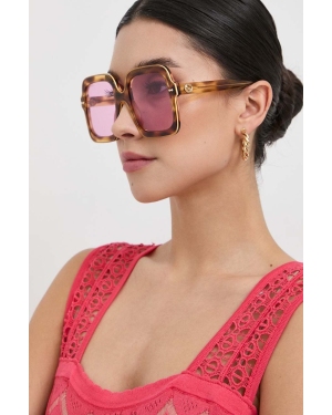 Gucci okulary przeciwsłoneczne GG1241S damskie kolor brązowy