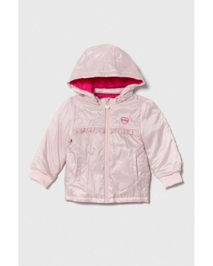 Guess kurtka niemowlęca kolor różowy