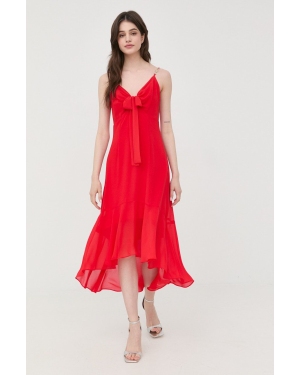 Morgan sukienka kolor czerwony midi rozkloszowana