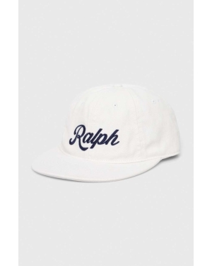 Polo Ralph Lauren czapka z daszkiem bawełniana kolor biały z aplikacją