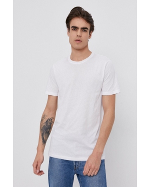 United Colors of Benetton T-shirt bawełniany kolor biały gładki