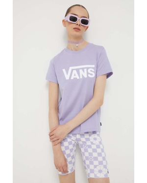 Vans t-shirt bawełniany kolor fioletowy