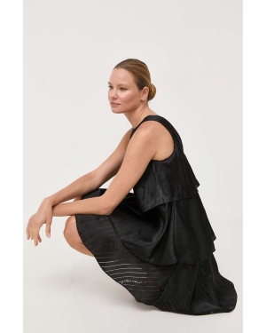 Armani Exchange sukienka kolor czarny midi oversize