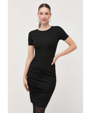 Armani Exchange sukienka kolor czarny mini dopasowana