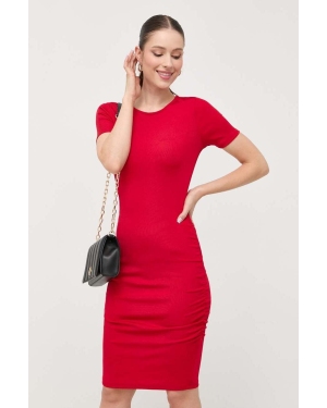 Armani Exchange sukienka kolor czerwony mini dopasowana