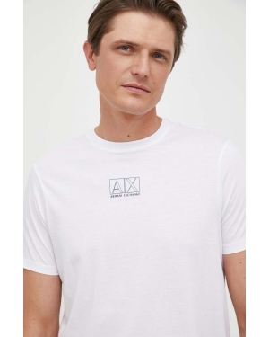 Armani Exchange t-shirt bawełniany kolor biały z nadrukiem