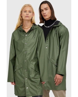 Rains kurtka przeciwdeszczowa Long Jacket 12020 kolor zielony przejściowa 12020.65-65.Evergre
