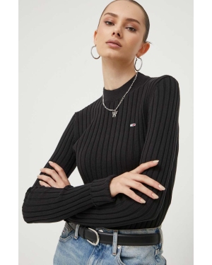 Tommy Jeans sweter bawełniany kolor czarny lekki