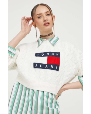 Tommy Jeans sweter damski kolor biały lekki