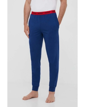 HUGO spodnie piżamowe męskie kolor granatowy gładka