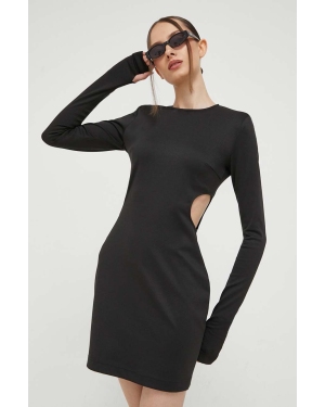 HUGO sukienka kolor czarny mini dopasowana