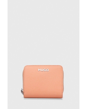 HUGO portfel damski kolor pomarańczowy